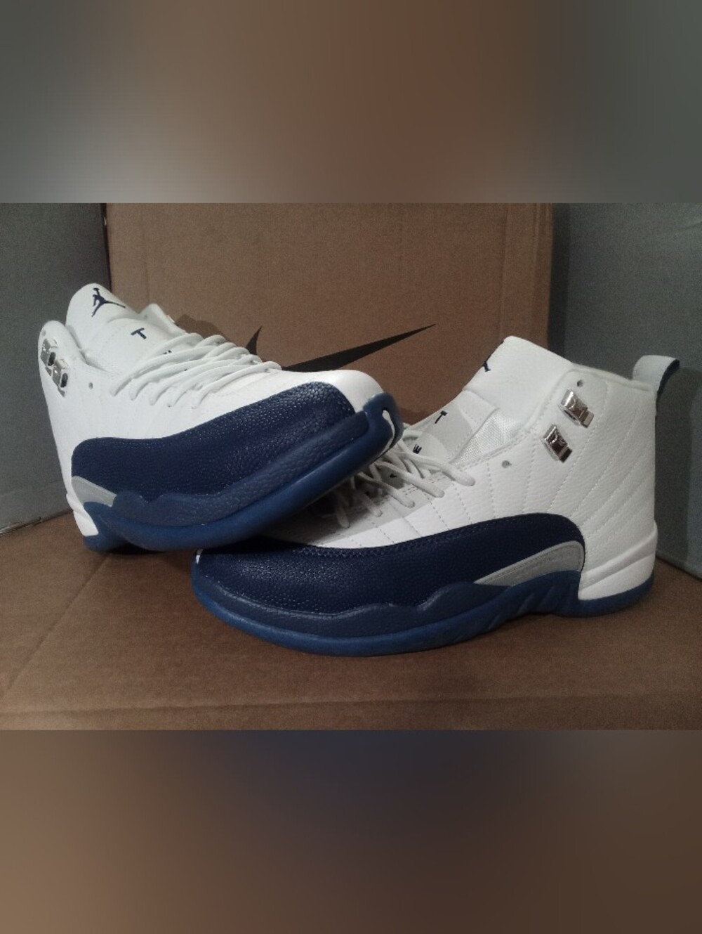 Original Retro Brand White and Navy Men’s High-Top Sneakers